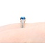 Ring 4 Prong .15ctw Round/Baguette Diamonds .65ct London Blue Topaz 14kw sz9 3.28g 125060050