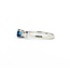 Ring 4 Prong .15ctw Round/Baguette Diamonds .65ct London Blue Topaz 14kw sz9 3.28g 125060050