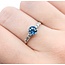 Ring 4 Prong .15ctw Round/Baguette Diamonds .65ct London Blue Topaz 14kw sz9 3.28g 125060050