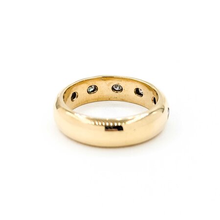 Ring Burnish Set .18ctw Round Diamonds London 1978 9ky sz6 5.36g 125060044