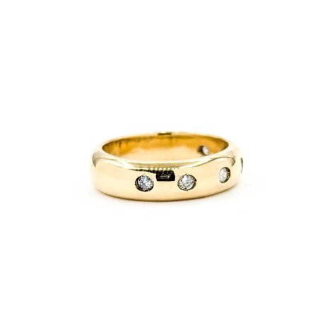 Ring Burnish Set .18ctw Round Diamonds London 1978 9ky sz6 5.36g 125060044