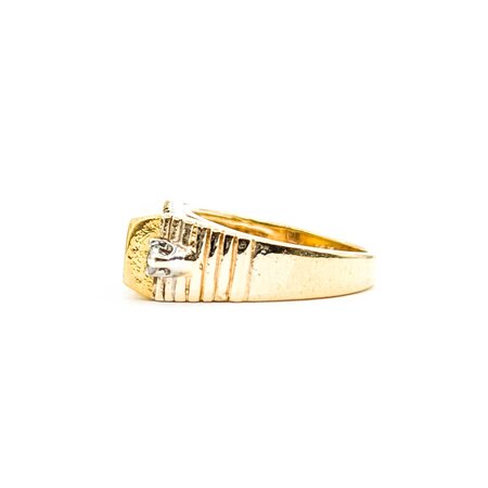 Mike Sjulstad Ring Gold Bar .06ctw Round Diamonds 14ky/24k Sz3.5 6.85g 225060027