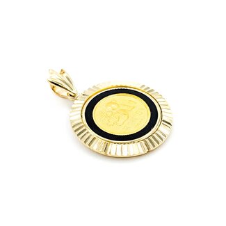 Pendant Panda Coin Black Onyx 14k/24k 6.7g 125060043