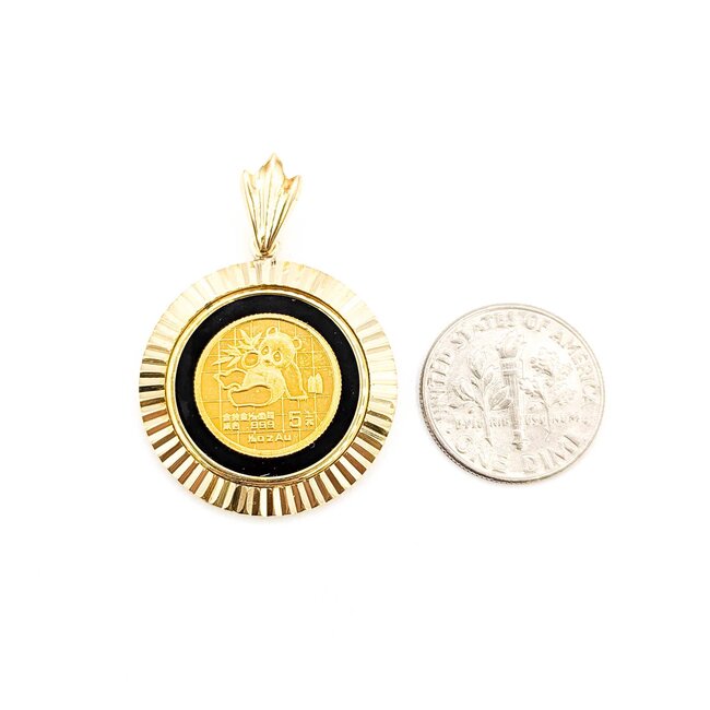 Pendant Panda Coin Black Onyx 14k/24k 6.7g 125060043