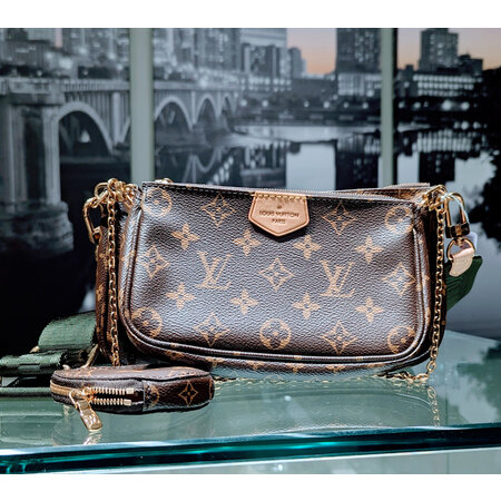 Handbag Louis Vuitton Multipouchette Khaki Monogram 125065004