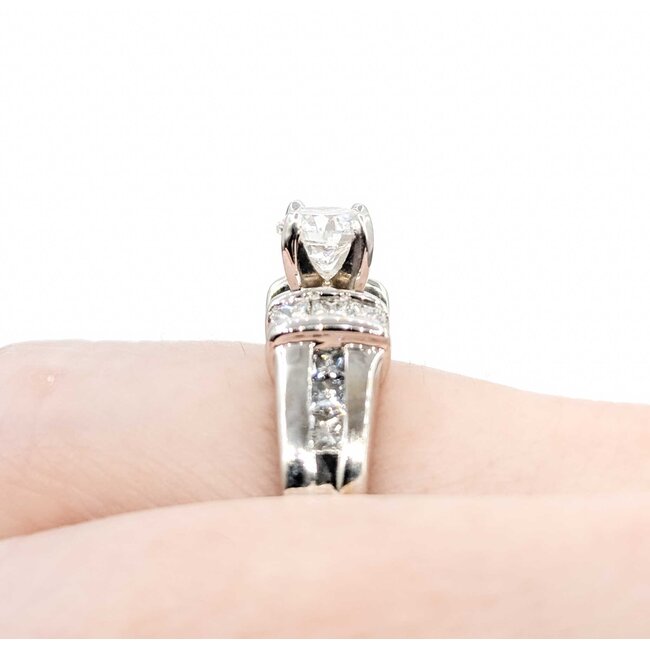 Ring Channel Set .70ct Round Diamond .75ctw Diamonds Princess Cut 14kw 7.3mm Sz8 8.53g 225060018