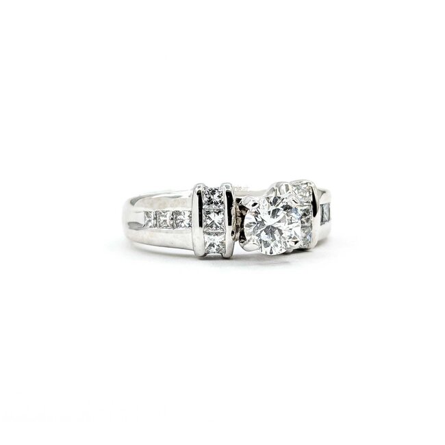 Ring Channel Set .70ct Round Diamond .75ctw Diamonds Princess Cut 14kw 7.3mm Sz8 8.53g 225060018