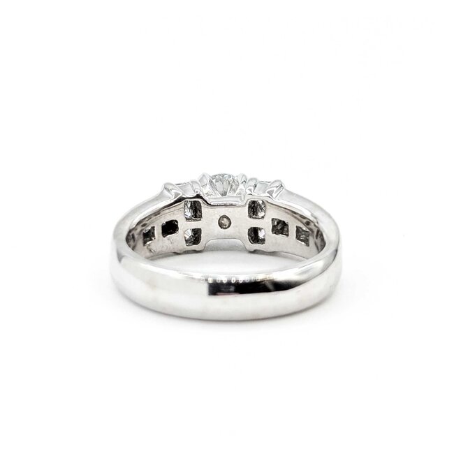 Ring Channel Set .70ct Round Diamond .75ctw Diamonds Princess Cut 14kw 7.3mm Sz8 8.53g 225060018