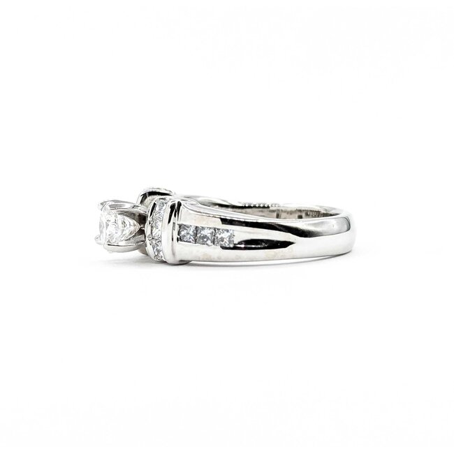 Ring Channel Set .70ct Round Diamond .75ctw Diamonds Princess Cut 14kw 7.3mm Sz8 8.53g 225060018