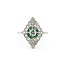 Ring Cocktail .42ctw European Cut Diamonds .25ctw Green Emeralds 900pt 19x13mm Sz7 5g 125060010