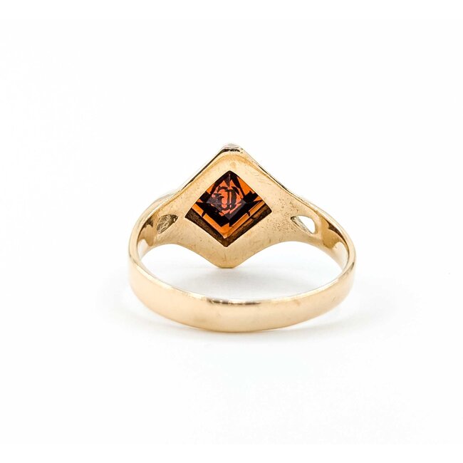 Ring Masonic Synthetic Ruby 10ky 14mm Sz10 5.1g 125062022