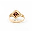 Ring Masonic Synthetic Ruby 10ky 14mm Sz10 5.1g 125062022