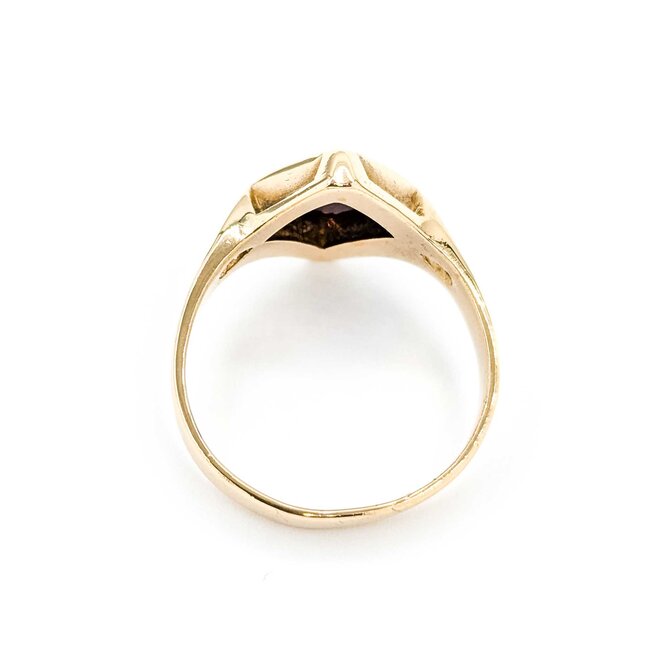 Ring Masonic Synthetic Ruby 10ky 14mm Sz10 5.1g 125062022