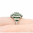Ring Dome .61ct Old European Cut Diamond 1.09ctw Near Colorless Diamonds 2.06ctw Green Emeralds 900pt 17mm Sz6.75 7.1g 125060009