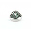 Ring Dome .61ct Old European Cut Diamond 1.09ctw Near Colorless Diamonds 2.06ctw Green Emeralds 900pt 17mm Sz6.75 7.1g 125060009