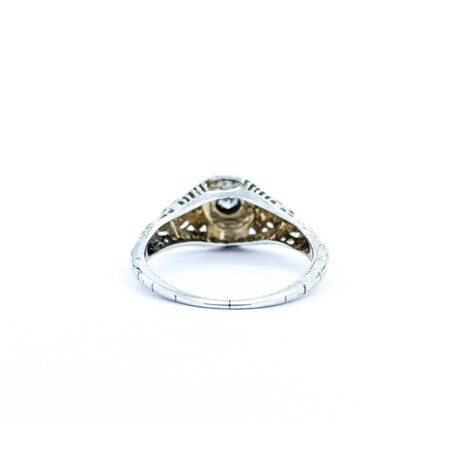 Ring Art Deco .20ct Old European Cut Diamond 18kw Sz6 2.43g 225050056