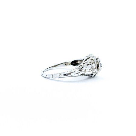 Ring Art Deco .20ct Old European Cut Diamond 18kw Sz6 2.43g 225050056