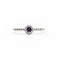 Ring Beaded Band .03ctw Round Diamonds .10ct Amethyst 14kw 5.2mm sz6.5 1.72g 125060041