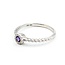 Ring Beaded Band .03ctw Round Diamonds .10ct Amethyst 14kw 5.2mm sz6.5 1.72g 125060041
