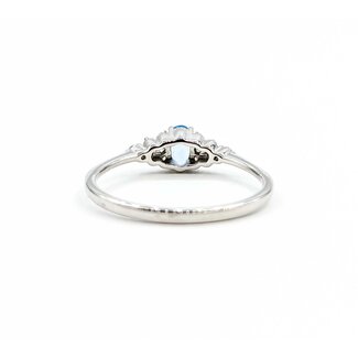 Ring Dainty .11ctw Round Diamonds .23ct Blue Topaz 10kw 5mm sz7 1.5g 125060040