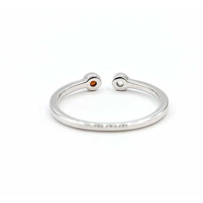 Ring Split Band .05ct Round Diamonds .05ct Garnet 14kw 3mm sz6.5 1.47g 125060039