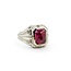 Ring Spinner/Flip "AJE" Engraved 12x10mm Synthetic Cabochon Ruby 14kw 17x15mm Sz12 10.7g 125060085