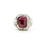Ring Spinner/Flip "AJE" Engraved 12x10mm Synthetic Cabochon Ruby 14kw 17x15mm Sz12 10.7g 125060085