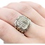 Ring Spinner/Flip "AJE" Engraved 12x10mm Synthetic Cabochon Ruby 14kw 17x15mm Sz12 10.7g 125060085