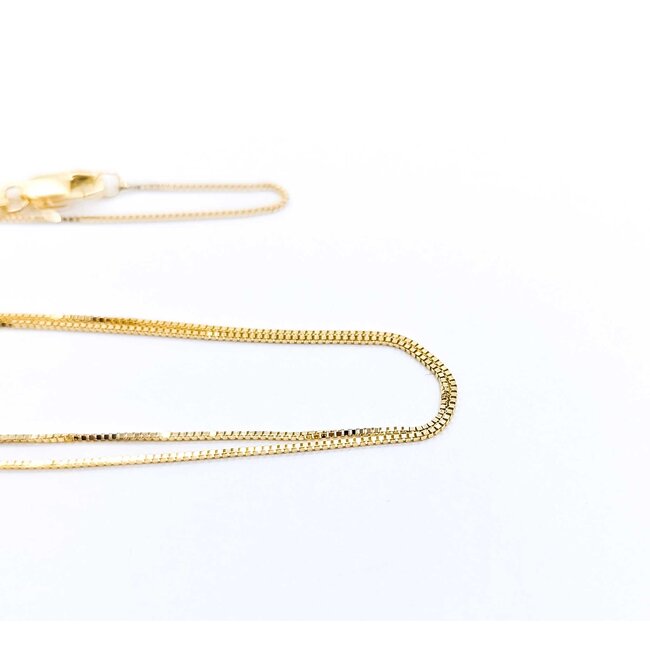 Necklace Box Link Lobster Clasp 14ky .5mm 18" 1.3g 125062012