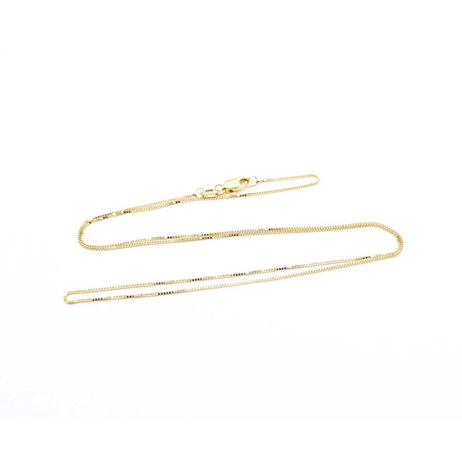 Necklace Box Link Lobster Clasp 14ky .5mm 18" 1.3g 125062012