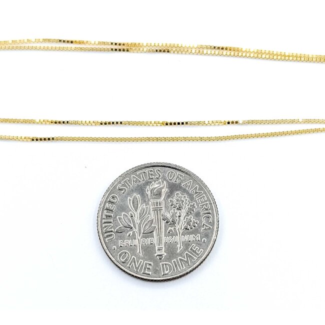 Necklace Box Link Lobster Clasp 14ky .5mm 18" 1.3g 125062012