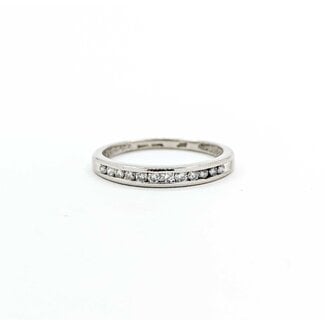 Ring Channel Set .16ctw Round Diamonds 400pt 2.5mm Sz7 2.2g 125060056