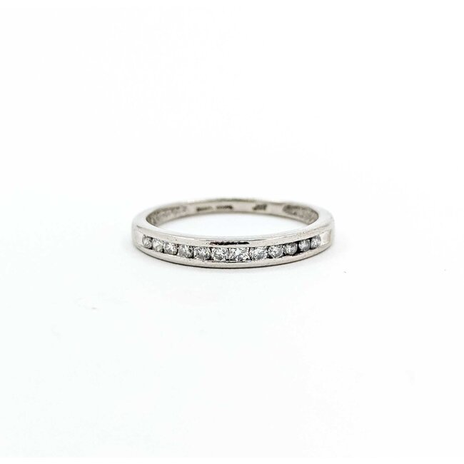 Ring Channel Set .16ctw Round Diamonds 400pt 2.5mm Sz7 2.2g 125060056
