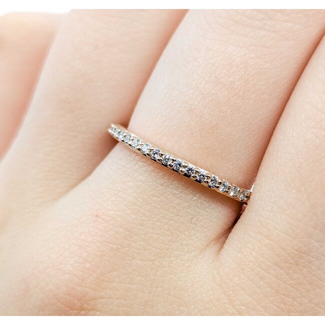 Ring A. Jaffe .25ctw Round Diamonds 14kr 2mm Sz8.5 3.4g 125060073