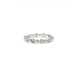 Ring Shared Prong Eternity 1.00ctw Round Diamonds 14kw 2.7mm Sz5.75 1.8g 125060081