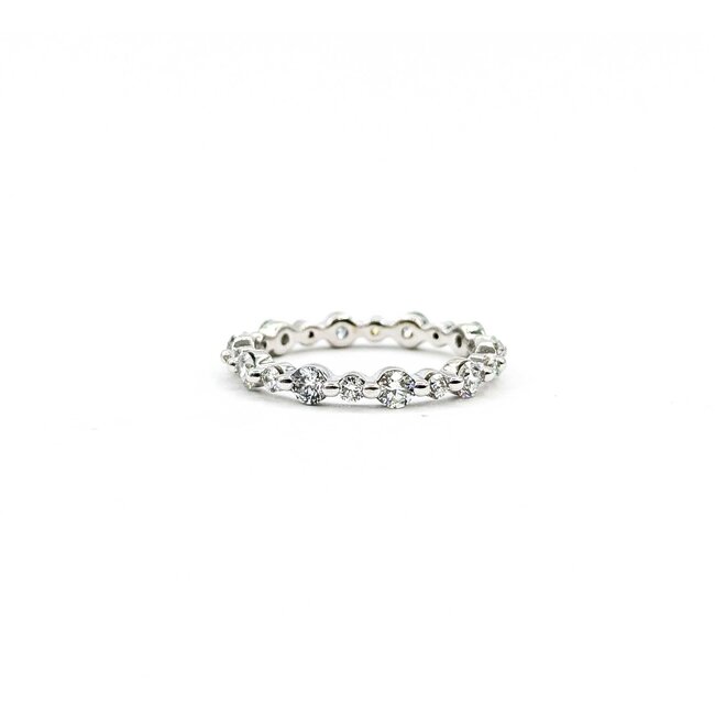 Ring Shared Prong Eternity 1.00ctw Round Diamonds 14kw 2.7mm Sz5.75 1.8g 125060081