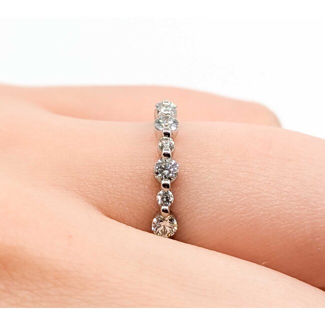 Ring Shared Prong Eternity 1.00ctw Round Diamonds 14kw 2.7mm Sz5.75 1.8g 125060081
