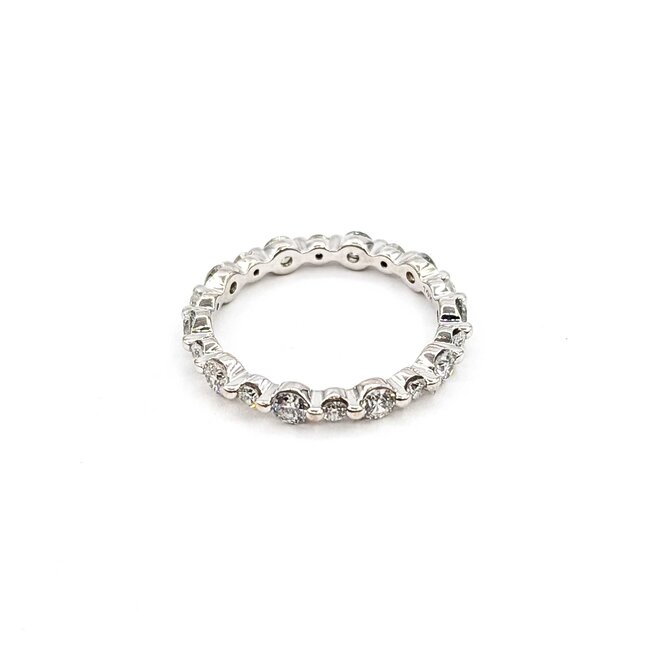 Ring Shared Prong Eternity 1.00ctw Round Diamonds 14kw 2.7mm Sz5.75 1.8g 125060081