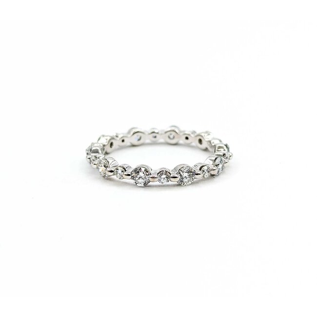 Ring Shared Prong Eternity 1.00ctw Round Diamonds 14kw 2.7mm Sz5.75 1.8g 125060081