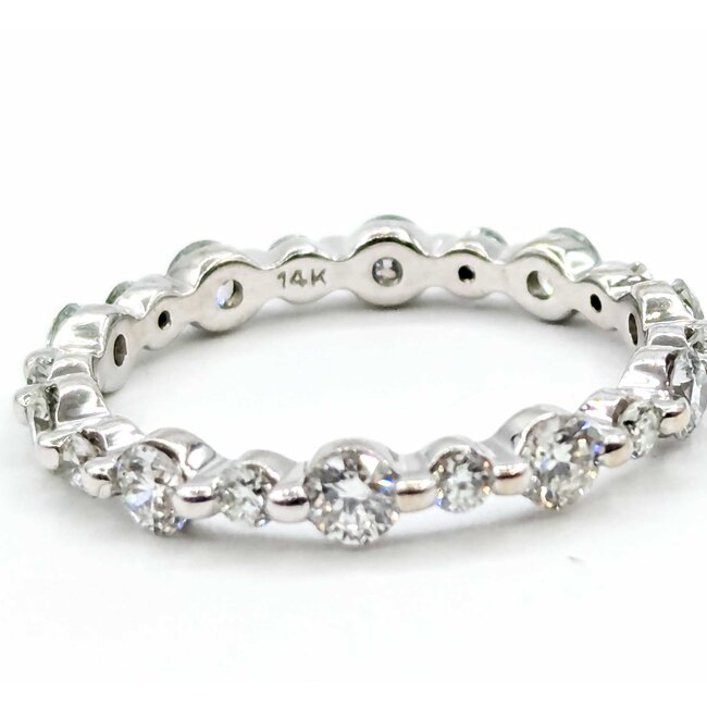 Ring Shared Prong Eternity 1.00ctw Round Diamonds 14kw 2.7mm Sz5.75 1.8g 125060081