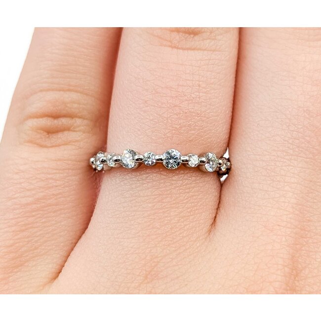 Ring Shared Prong Eternity 1.00ctw Round Diamonds 14kw 2.7mm Sz5.75 1.8g 125060081