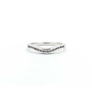 Ring Contour Band .08ctw Round Diamonds 14kw sz7 2.75g 125060048