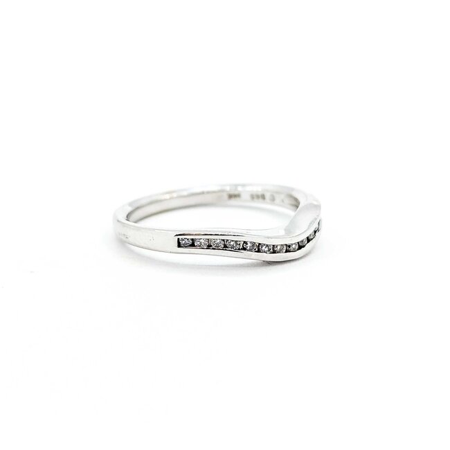 Ring Contour Band .08ctw Round Diamonds 14kw sz7 2.75g 125060048