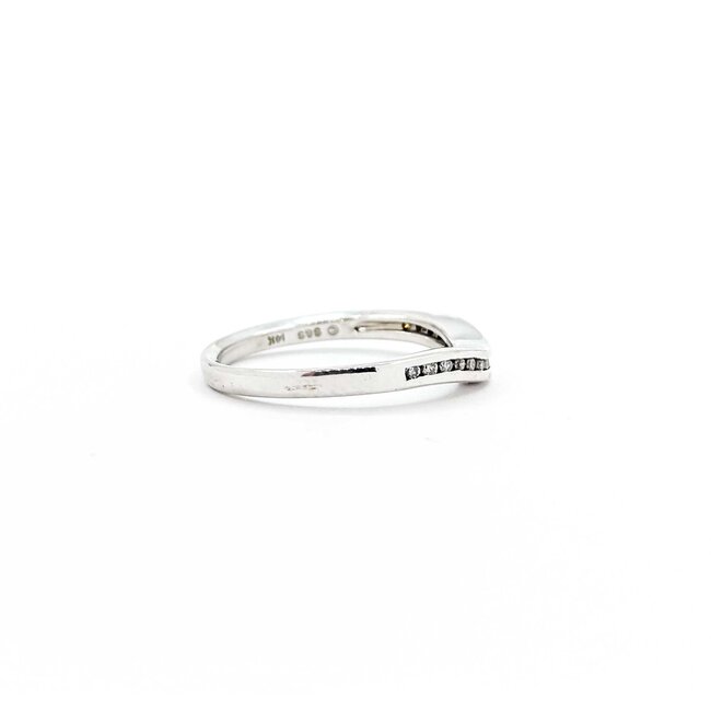 Ring Contour Band .08ctw Round Diamonds 14kw sz7 2.75g 125060048
