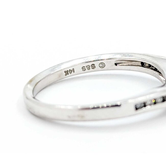 Ring Contour Band .08ctw Round Diamonds 14kw sz7 2.75g 125060048