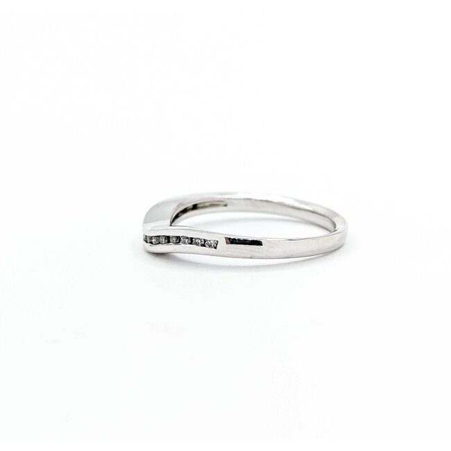 Ring Contour Band .08ctw Round Diamonds 14kw sz7 2.75g 125060048