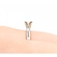 Ring Solitaire .50ct Princess Diamond 14kw 2.5mm Sz6.5 2.4g 125060080