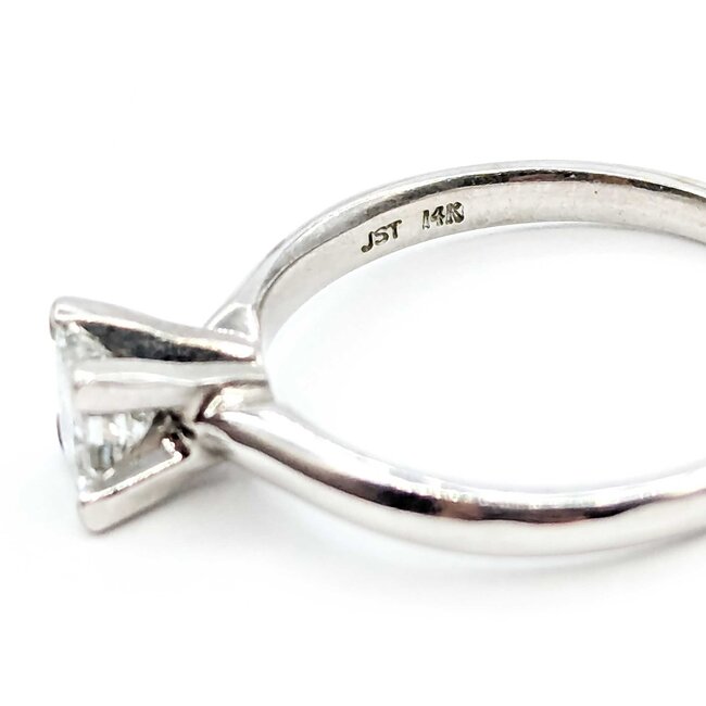 Ring Solitaire .50ct Princess Diamond 14kw 2.5mm Sz6.5 2.4g 125060080