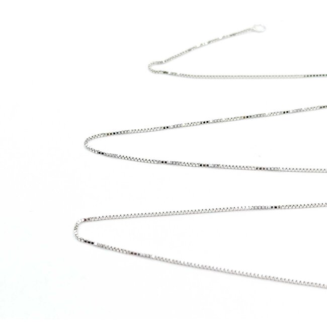 Necklace Box Link Lobster Clasp 14kw .5mm 18" 1.3g 125062015