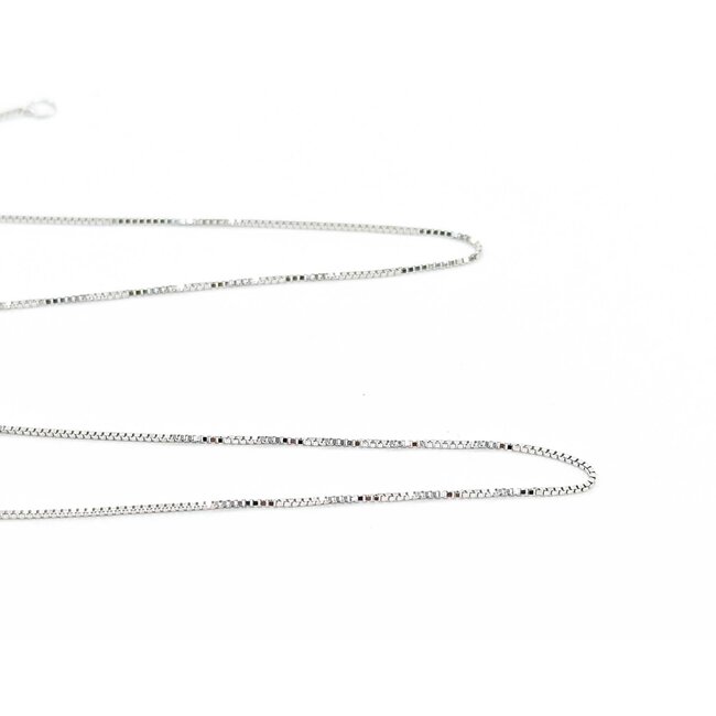 Necklace Box Link Lobster Clasp 14kw .5mm 18" 1.3g 125062015